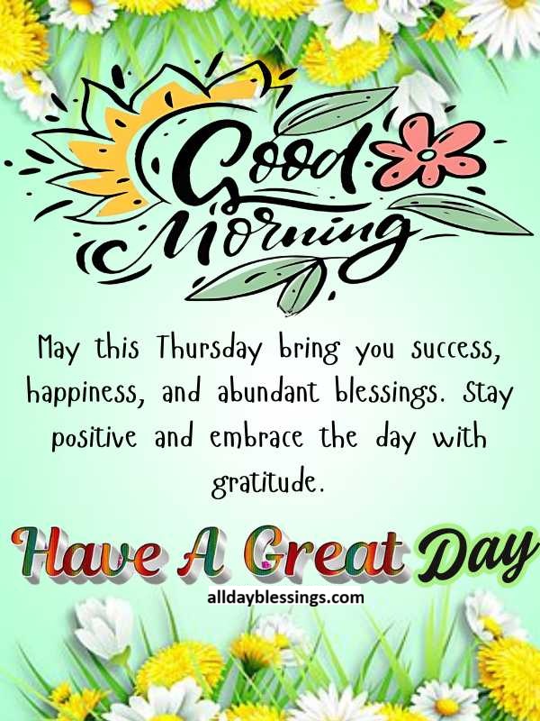 Good Morning Thursday Blessing Quotes